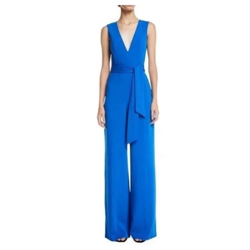 ✨ Jay Godfrey Sapphire Blue Kastor V-Neck Wide-Leg Jumpsuit – Size 4 (NWT) ✨